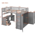 thumbnail image 7 of DEALTOPS Full Size Loft Bed with Wardrobe, Wood Loft Bed Frame with Desk 3 Storage Drawers Shelf Space Saving Platform Bed - Gray, 7 of 7