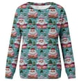 thumbnail image 5 of asdoklhq Christmas Sweaters for Women Christmas Printed Loose Casual Long Sleeve Round Neck Hoodless Straight Shoulder Sweater Multicolor XL, 5 of 5