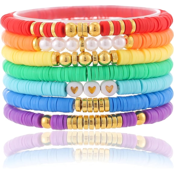 Bohemian Friendship Bracelets for Women Fashion Colorful Clay Beads Stackable Bracelet Gifts for Her