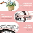 thumbnail image 6 of 24" Beach Cruisers for Women, Pipleo Bikes for Women with Rattan Basket, 7-Speed & Step-Through Frame, 6 of 8