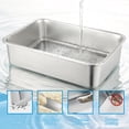 thumbnail image 4 of Stainless Steel Litter Box, Low Entry Kitty Litter Pan for Small Cats and Kittens with 4-Inch Sidewalls, Metal Litterbox for Home Use, Silver, 4 of 4
