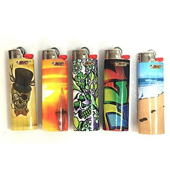 BIC Assorted Designs Lighters, Brand New, Available in Multiple Quantities (5)