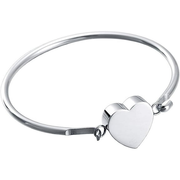 Heart Urn Bracelet for Women Ashes Bracelet Cremated Ashes Holder Jewelry for Teens/Adult Memorial Urn Bangle for Ashes of Loved One Keepsake