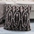 thumbnail image 3 of Home Soft Things Tip Printing Light Faux Fur Pillow Covers, Set of 2, 20"x 20", Meru GEO Light Brown, 3 of 7