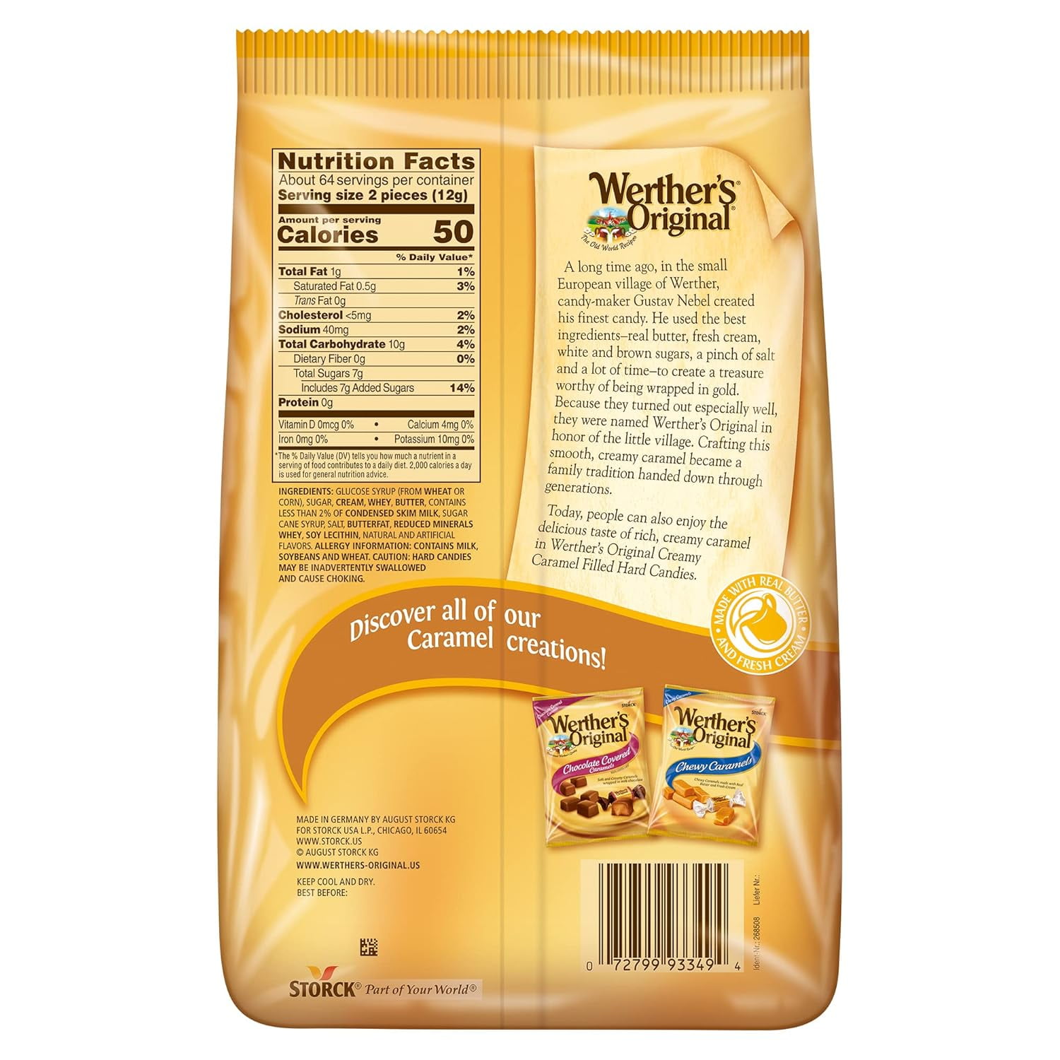 ORIGINAL | CREAMY CARAMEL FILLED | Individually Wrapped Hard Candies | 2 Pack 27 oz Bag