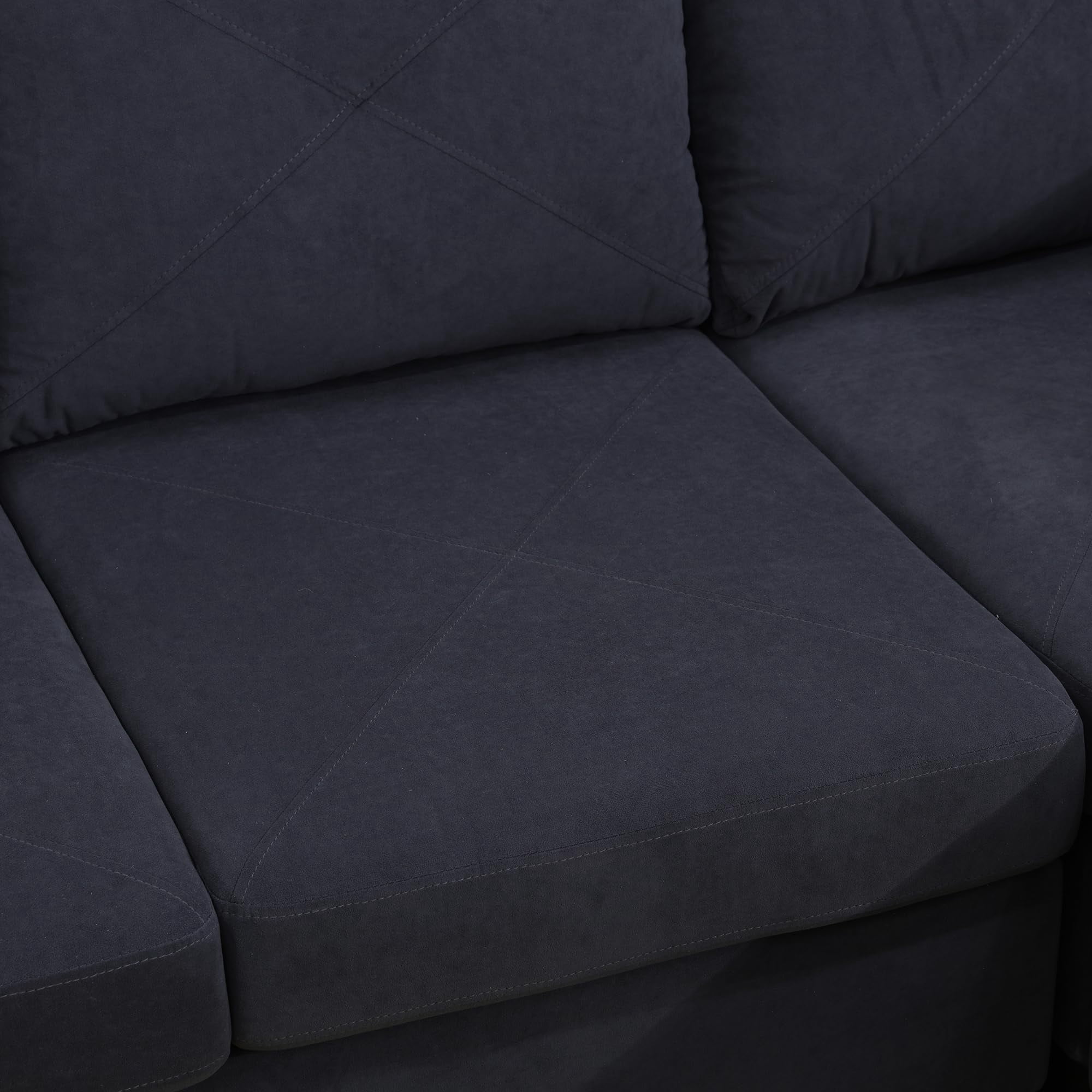 4-Piece Couch Living Room Sofa Set, 6 Seater Modular Sectional Couch L Shaped Corner Sofa, Dark Gray