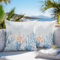 thumbnail image 2 of Outdoor Waterproof Pillow Covers Pack of 2, Seagrass Coral Watercolor Ocean Retro Nautical Decorative Throw Pillowcases Cushion Covers for Garden Patio Tent Sofa Couch, 16x16 inch, 2 of 8
