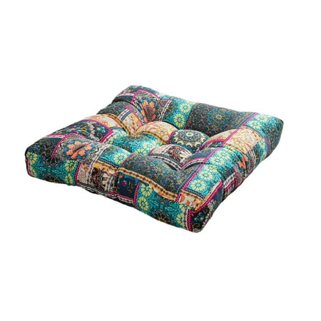 

Hesroicy Seat Cushion Stereoscopic Protective Cotton Flower Printed Yoga Round Floor Cushion Household Supplies