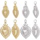 thumbnail image 1 of Dijes de corazón de circonita cúbica, latón chapado en oro de 18 quilates, colgante con forma de corazón y anilla de salto para hacer joyas, pulseras y collares., 1 of 9