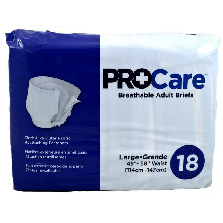 Adult Incontinent Brief ProCare Tab Closure Large Disposable Heavy