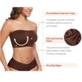 thumbnail image 4 of Exerin Women's Strapless Bra Non Padded Underwire Bandeau Minimizer MultiWay Plus Size Bras(Coffee,XXL), 4 of 5