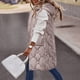 thumbnail image 3 of Gibobby Chamarra acolchada ligera para mujer, Chaleco largo de invierno para mujer, con cierre, ligero, acolchado, moderno, cálido, con capucha, ropa de chamarra(Caqui,XG), 3 of 4