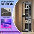 thumbnail image 5 of Papajet 18"×14" Display Cabinet with RGB Lights, 4-Tier Storage Display Case for Collectibles, Adjustable Shelves, MDF and Tempered Glass, Black, 5 of 8