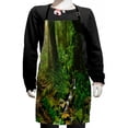 thumbnail image 1 of Landscape Kids Apron, Rainforest Trees and Fresh Grass in Nepal Jungle Wildlife Nature Tropical Photo, Boys Girls Apron Bib with Adjustable Ties for Cooking Baking Painting, Green Brown, by Ambesonne, 1 of 2