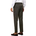 thumbnail image 3 of Pantalones de cuadros INSPIRE CHIC para hombre, con frente plano y corte recto, talla 36, negro y marrón, 3 of 5