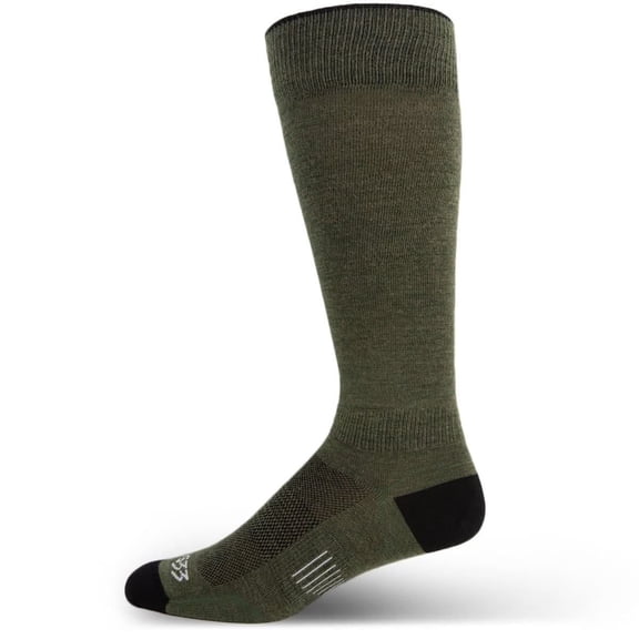 USA Made - Ski and Snowboard Socks - Micro Weight Full Cushion - Over the Calf Socks - Merino Wool - Mountain Heritage - Olive Drab - X-Large