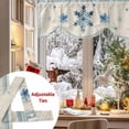thumbnail image 5 of Gradient Navy Winter Snowflakes Tie Up Valances Curtain, Blue Stripes Christmas Vintage Adjustable Rod Pocket Short Window Treatment Tie Up Curtains Valances for Kitchen Living Room Bathroom 54x18 In, 5 of 9