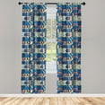 thumbnail image 3 of Ambesonne Ethnic Curtains, Folk Geometric, Pair of 28"x63", Multicolor, 3 of 5