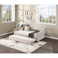 thumbnail image 4 of Upholstered Daybed with Trundle, Twin Size Frame, Beige Velvet 00060, 4 of 9