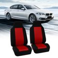thumbnail image 4 of Juego completo de fundas para asiento de coche, 2 uds., cinturón de seguridad integrado con respaldo alto (rojo y negro), 4 of 10