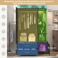thumbnail image 2 of Blotout 2 Door Armoire Wardrobe Closet with Mirror & Sensor Lights, 71'' Large Wardrobe Armoire with 2 Drawers & Shelves, Modern Wooden Armoire Storage with Hanging Rod for Bedroom, Black, 2 of 7