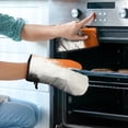 thumbnail image 2 of Orange and Grey Abstract Art Artwork Kitchen Oven Mitt and Pot Holder Sets 2 Pcs for Baking, Cooking and Grilling, Heat Resistant Up To 392 °F, 2 of 7