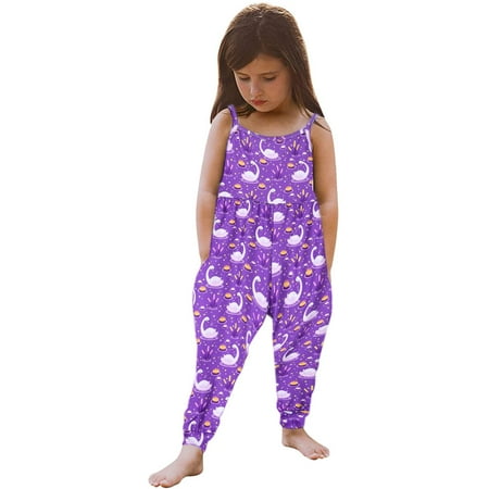 

Girls Jumpsuits Romper Baby Kids Sleeveless Floral Print Strap Romper Jumpsuit