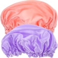 thumbnail image 1 of MasteelfCA 2Pcs Bathing Caps Satin Bonnets Hair Bonnets for Sleeping Comfortable Shower Hats Bath Caps, 1 of 8