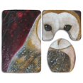thumbnail image 1 of ABPHQTO Bordado Cuadros Búho Juego de alfombras de baño de 3 piezas Alfombra de baño Alfombra de contorno y tapa de inodoro ABPHQTO Cont-CHAPPLE-36903, 1 of 2