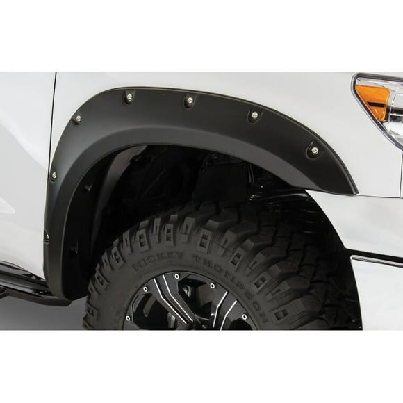 Bushwacker Fender Flare 30023-02 Pocket Style; 2 Inch Tire Coverage; Matte Black; Dura-Flex 2000 ABS Smooth Plastic; 5-1/2 Inch Flare Height; Set Of 2
