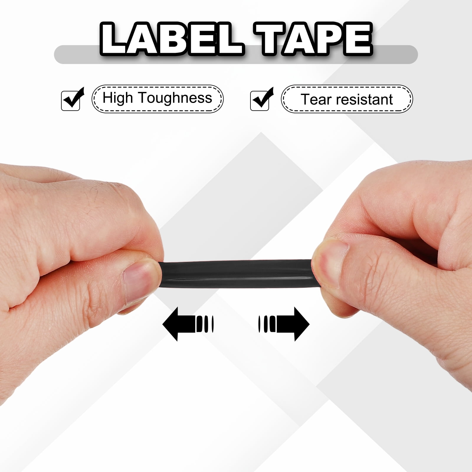 12 Rolls Tape, 0.4"x216ft Instruments Identification Tape Colored PET Adhesive for Steam Capacitors Circuit Boards Motors Electronic, Black