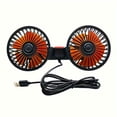 thumbnail image 1 of Dosaele Car Fan  Car Small Air Conditioner  Double-headed Rear Rear Fan  Powerful Wind  5pcs Wind Leaf  360 Degree Rotation  Extra High Wind Volume  Ultra Bass Running  Clip Installation, 1 of 7