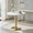 White+Gold, variant on Demi Bonn 31" Round Dining Table with Marble Pattern & Gold Metal Base, Water-Resistant Suction-Molded MDF Top, Modern Minimalist Design for Dining or Home Office, White