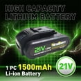thumbnail image 6 of NEWBEAT Power Drill Set, 21V Cordless Drill with Battery and Charger, 3/8" Keyless Chuck, 2 Variable Speed, 25+1 Torque Setting, Power Tools for DIY, 6 of 9