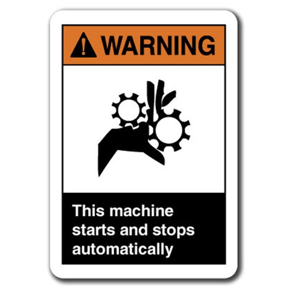 Warning Sign - This Machine Starts And Stops Automatically 7"x10" Plastic Safety Sign ansi osha