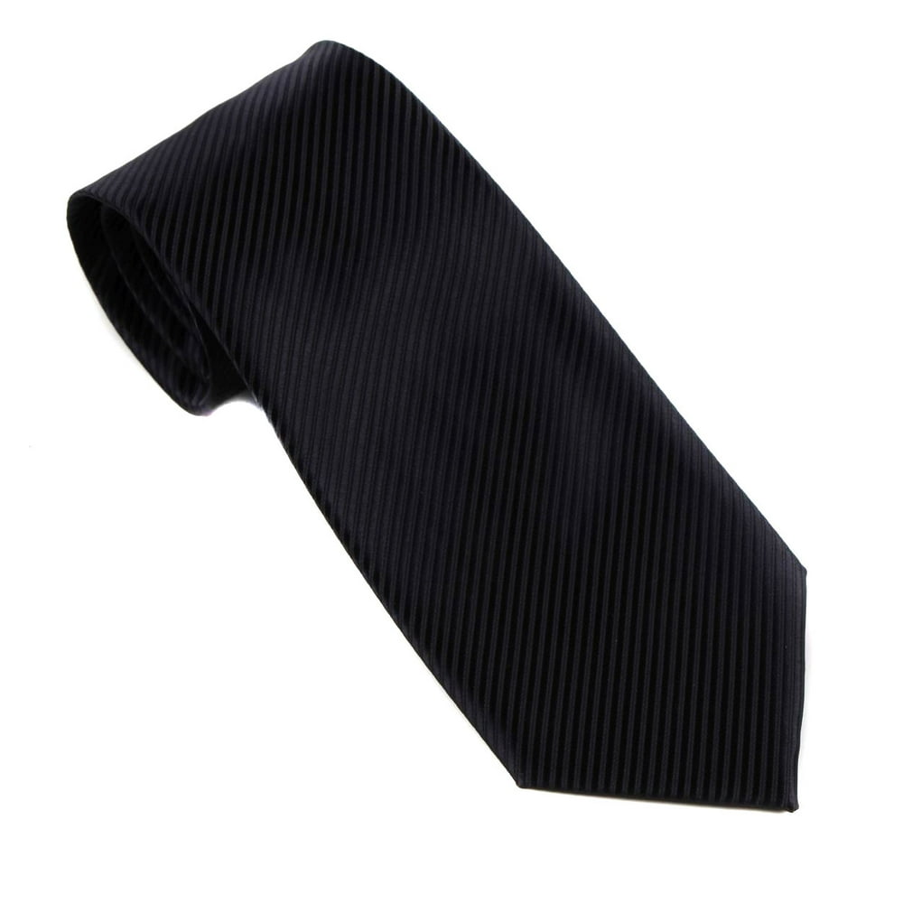 Buyyourties BuyYourTies Mens Solid Neck Tie Black