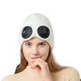 thumbnail image 2 of SWSMCLT Men's Aviator Hat With Goggles Women's Unisex Cold Weather Skullies & Beanies Ski Knit Beanie Mask Alient Fleece Lined Beige One Size, 2 of 4