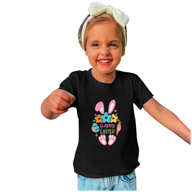 Weiqiqre T-Shirts de Mode pour Filles, T-Shirt à Manches Courtes à Col Rond Imprimé Mignon pour Tout-Petits Garçons Filles