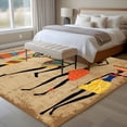 thumbnail image 6 of Brown Boho Washable Rug 5x7 Area Rug for Living Room Bedroom Non Slip Indoor Floor Rectangle Carpet Soft Low Pile Large Farmhouse Vintage Ethnic African Women Entryway Rugs for Dining Room Office, 6 of 9