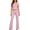 Pink, variant on LEKWK Workout Sets for Women Short Sleeve Crewneck Crop Top and Low-Rise Flared Leggings Summer Fashion Yoga Athletic Gym Casual Lounge Outfits