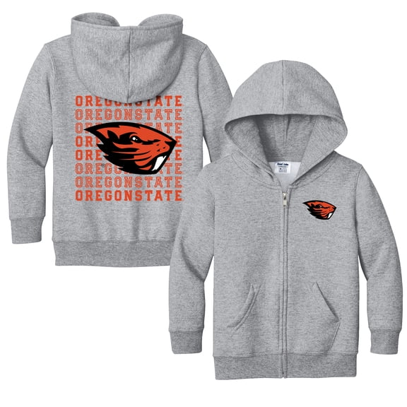 Toddler Chad & Jake Heather Gray Oregon State Beavers Retro Full-Zip Hoodie