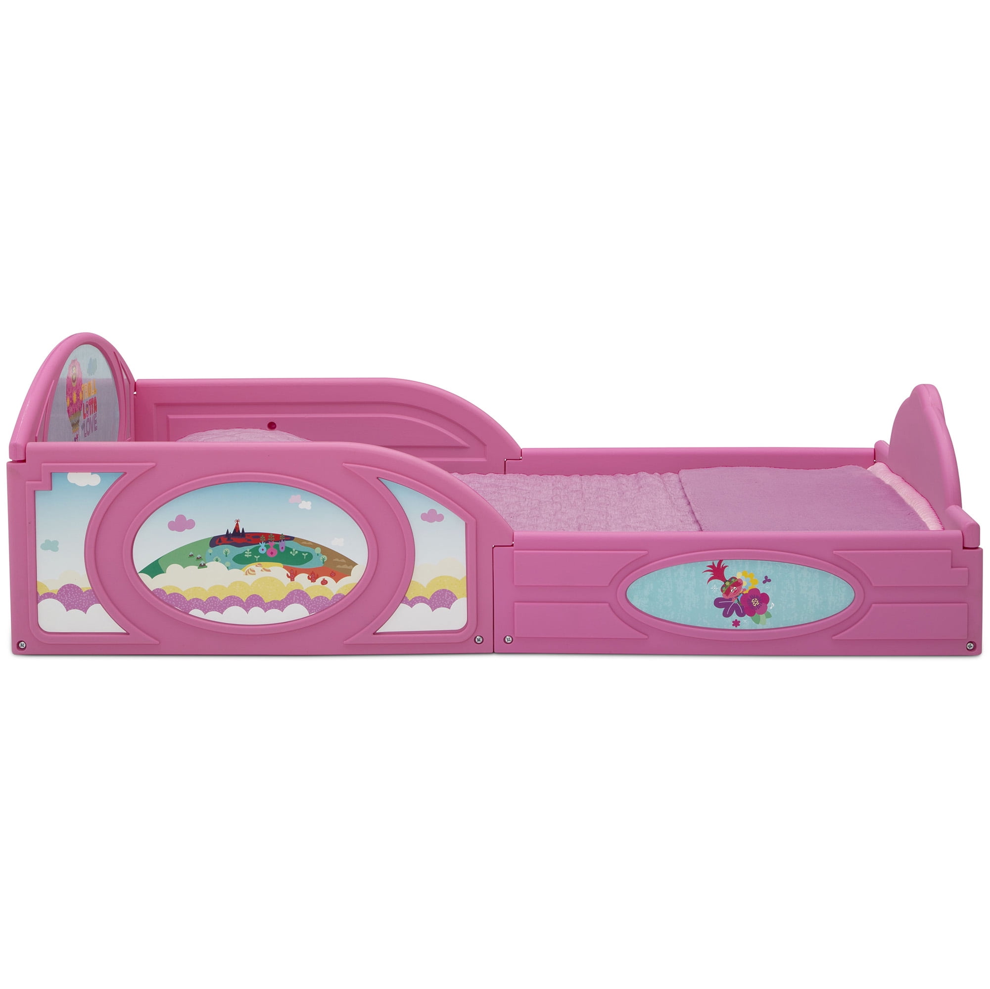 Trolls World Tour Plastic Sleep and Play Toddler Bed by Delta Children