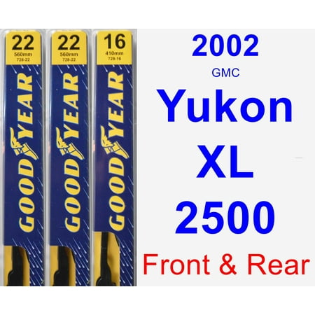 Gmc Yukon Wiper Motor - 2002 GMC Yukon XL 2500 Wiper Blade Set/Kit (Front & Rear) (3 Blades) - Premium