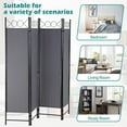 thumbnail image 5 of WYDK Room Dividers and Folding Privacy Screens, 4 Panel 68 Inch Tall Portable Steel Frame & Fabric Surface Room Seperating Wall Divider, Room Partitions and Freestanding for Home Office, Grey, 5 of 8