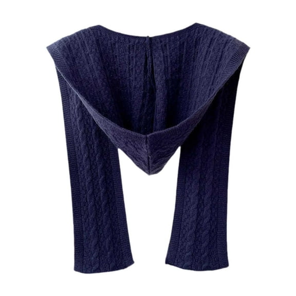 Bufanda con capucha para la cabeza, calentador de cuello, bufanda con capucha para mujeres, otoño, hombres, al aire libre Azul oscuro