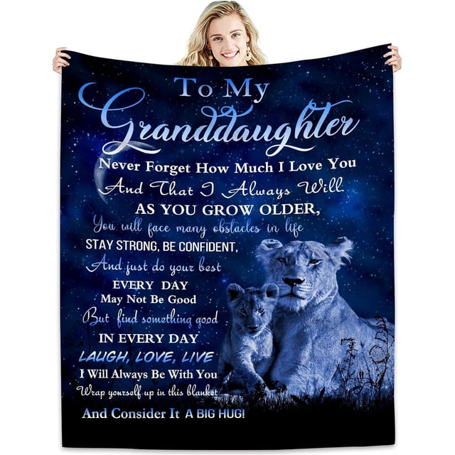 LHSHID Granddaughter Gifts Blanket To My Granddaughter Funny Birthday Gift For Granddaughters Granddaughter gifts from Grandma or Grandpa Great Granddaughter Gift Ideas Throw Blankets