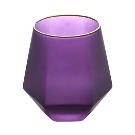 

12oz Frosted Colored Diamond Glass Cup Frosted Glass Cup Wine Glass Cup