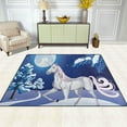 thumbnail image 3 of SKYSONIC Lightweight Carpet Mats Area Soft Rugs Floor Mat Rug Home Decoration for Kids Room Living Room 63 x 48 inches White Unicorn in A Snowy Night, 3 of 6