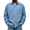 Blue, variant on Men's Simple Corduroy Corn Plaid Lapel Button Casual Long Sleeve Polo Shirts, Retro Collared Tops with Pocket - Navy XXL