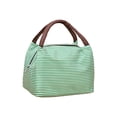 thumbnail image 5 of Striped Insulated Lunch Bag, Large Capacity Thermal Lunch Tote 9.06x7.09in, Reusable Cooler Bag for Work School Picnic (Green), 5 of 6